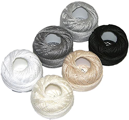 Presencia Finca Perle Cotton ~ Size #5 ~ Thread Sampler Pack for Sewing, Embroidery, and Quilting (05 - Neutrals) - color: 05 - Neutrals