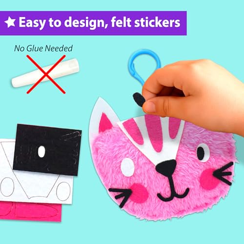 KRAFUN Animal Keyring Charm Sewing Kit Age 6+ | 5 Projects