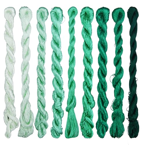 Natural 100% Silk Thread, Handmade Embroidery Thread Silk Floss 9 Colors 110m Each (16) - color: 16