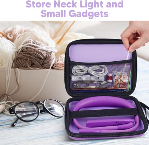 Neck Light with Storage Case, 3 Colors Dimmable Reading Light - color: Dark Purple Light with Storage Case