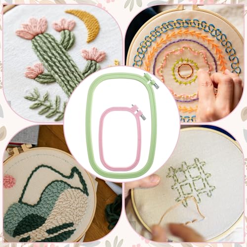 ZEYIYER 2Pcs Square Embroidery Hoop, Small Cross Stitch Hoop