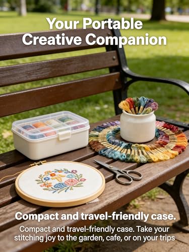 36 ColorsEmbroidery Thread Floss, 100% Long-Staple Cotton Cross Stitch Thread Colorfast Sewing Thread for Hand Embroidery - color: Mutiple-color, size: 36 Color
