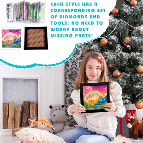 Trandraft 13 Pcs Starry Holiday Small Diamond Art Kits for Adult DIY - style: Scenery