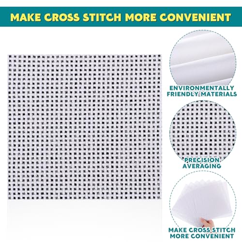 Knitgrip 8 Pack 8 x 8 Inches Needlepoint Canvas, 13 Mesh, Pure Cotton - size: 8 x 8 Inches