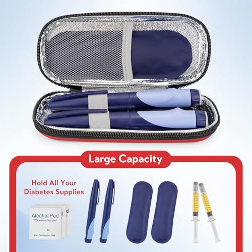SMYV Insulin Cooler Travel Case with 2 TSA Approved Ice Packs, Red - color: Eva Red