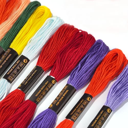 Friendship Bracelet String 36 Rainbow Color Skeins, Embroidery Floss Cross Stitch Embroidery Thread Floss Bracelet Making Yarn, Craft Floss - color: 36 Color