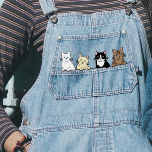 53Pcs Peeking Cat Water Soluble Hand Sewing Stabilizers