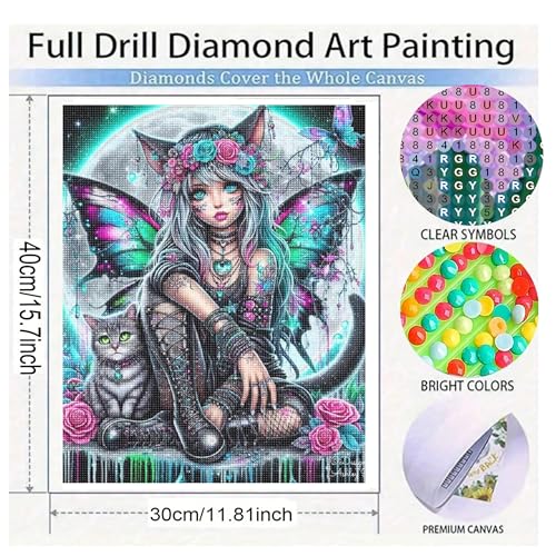 KUFWKEY Gothic Butterfly Fairy Diamond Art Kits for Adults,Skull Art and Crafts,5D DIY Handicrafts,Diamond Painting kit, Halloween Diamond Mosaic Kits,Diamond Dots for Beginner,12X16 inch - color: SH8310