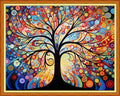 Dimensean Stamped Cross Stitch Kits Full Range of Embroidery Patterns Starter Kits for Beginners Adult DIY Cross Stitches Needlepoint Kits 11CT-Colorful Starry Sky Tree 16x20 inch - color: Craftpattern28