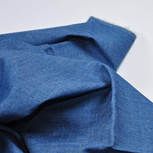 Indigo Blue 4.8 oz 100% Cotton Denim Chambray Fabric,56 Inches Wide, by The Yard (Pack of 3) - size: yard (Pack of 3)