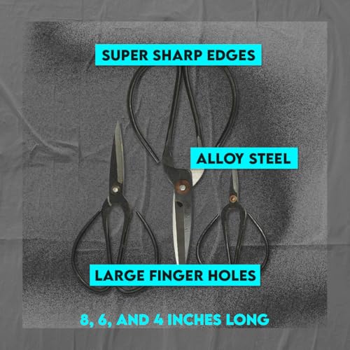 SE Chinese Scissors with Super Sharp Edges Suitable for Embroidery, sewing, Craft, Art Work, and Everyday Usage (8-6-4-Inch Bundle) - size: 8-6-4-Inch Bundle