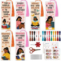 ACRNIGHEET 6PCS Cross Stitch Bookmark Kit for Beginner Women Reading Stamped Cross Stitch Kits Needlepoint Kit for Adults DIY Tassel Embroidery Bookmark Kits with Instructions Craft Gift 8.5"x3" 11CT - style: Women Reading with Tassel