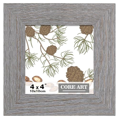 CORE ART 4x4 Picture Frame, Solid Wood Rustic Dark Gray - color: Dark Grey, size: 4x4 - 1 pack