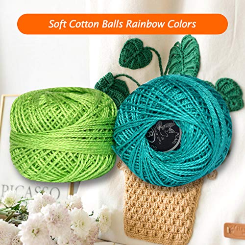 Crochet Thread 10 Balls Cardinal Size 8 for Crochet Hardanger Cross Stitch Needlepoint Hand Embroidery (Cayon Series) - color: cayon series