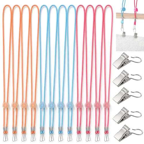 24Pcs Cross Stitch Side Tension Clips, Elastic Cross Stitch Frame Slips, Adjustable Fabric Fastening Clip for Embroidery Fabric