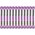 12 Skeins Embroidery Floss, Magenta Metallic Embroidery Thread Polyester Cross-Stitch Threads for Hand Embroidery String Art DIY Creation - color: Magenta