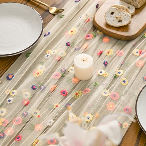 Horaldaily Champagne Embroidery Tablecloth, 60×60 Inch Square - color: Champagne, size: 60" x 60" (Square)