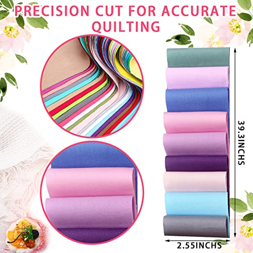 Tegeme 40 Pcs 2.55" Solid Color Jelly Fabric Strips for Quilting Clearance - color: Solid Style