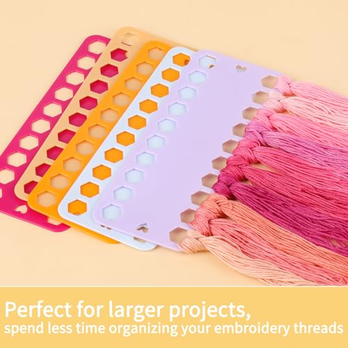 LOKUNN Embroidery Floss Organizer, 5 Color Plastic Floss Bobbin - color: colorful