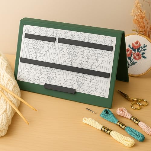 Flutesan 1 Pcs Knitting Pattern Holder, Folded Size 6.1 x 9 Inch, Green - color: Green, size: Folded Size 6.1 x 9 Inch