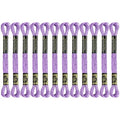 12 Skeins Embroidery Floss, Purple Metallic Embroidery Thread Polyester Cross-Stitch Threads for Hand Embroidery String Art DIY Creation - color: Purple