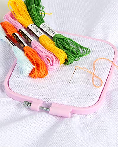 Pllieay Square Embroidery Hoops, 5 Pieces 5 Sizes, ABS Plastic - style: Square - 3", 4.3", 6.5", 8.7", 11"