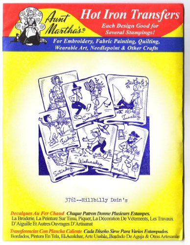 Hillbilly Doin's Aunt Martha's Hot Iron Embroidery Transfer