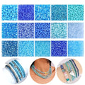 15 Color Glass Seed Tube Bugle Beads Bracelet Jewelry Making Kit,Blue - color: blue