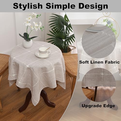 Gernaice Small Square Tablecloth Plaid End Table Cloth 36" x 36" Brown - color: Brown, size: 36" x 36" (Square)
