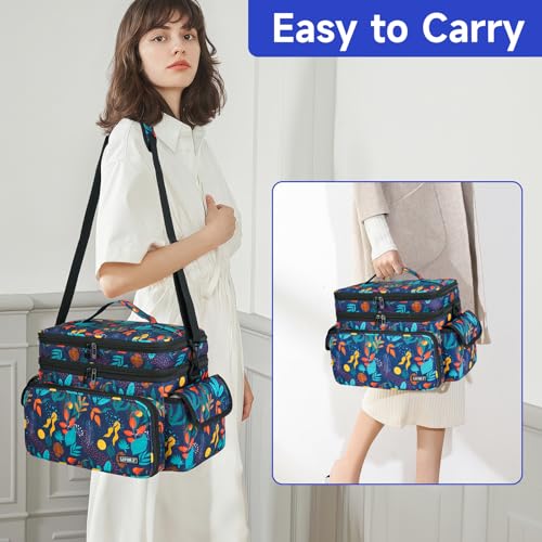 LEFOR·Z Large Sewing Supplies Organizer Bag(13 x 8 x 9 in),Sewing Basket - color: Print Color