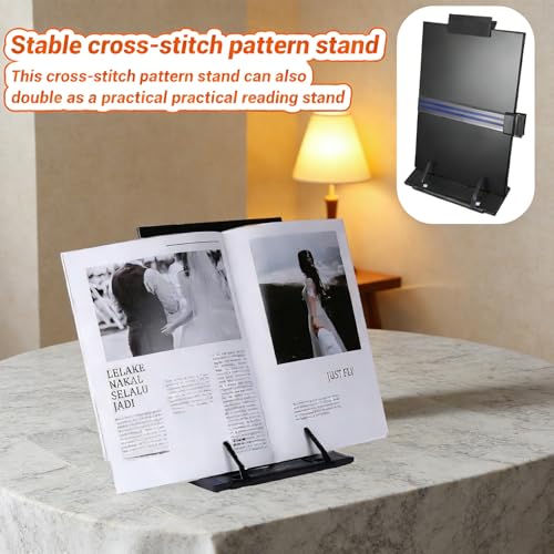 Cross Stitch Supplies,Cross Stitch Pattern Holder and Knitting Pattern Holder, Magnet Board with 4 Magnets Holders for Knitting,Multi-Function