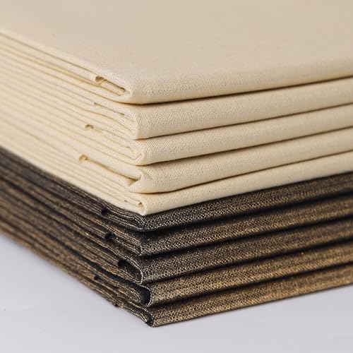 10 Pieces 18 x 21 Inches Cotton Fabric Precut Quilting Fabric Bundles Solid Colors Layer Cakes Quilt Material for DIY Craft Sewing Embroidery (Shimmer Pearl Yellow, Gold Metallic) - color: Shimmer Pearl Yellow, Gold Metallic