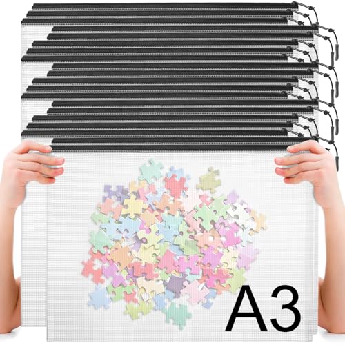 20pcs Mesh Zipper Pouch Bags A4 Mesh Bags for Classroom Organization, Waterproof Document Zipper Pouches for Cosmetics, Travel Storage File Bags for Office Supplie (Black-A3-20PCS) - style: Black-A3-20PCS