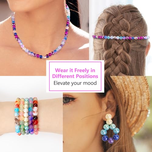 XSEINO 192 Colors 4800pcs 8mm Dream Candy Colorful Series Glass Beads Bracelet Making Kit,8 Box Different Unique Styles Crystal Bead for Making and DIY Crafts - color: 8 Boxes 8mm Round Glass Beads