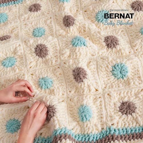 Bernat Baby Blanket Yarn, 3.5oz, Super Bulky 6 Gauge - White - Single Ball Machine Wash & Dry - color: White, size: 1 Pack, style: Baby Blanket