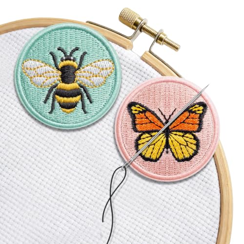DELLAN 2-Pack Magnetic Needle Minder for Cross Stitch & Embroidery - color: Bee&Butterfly