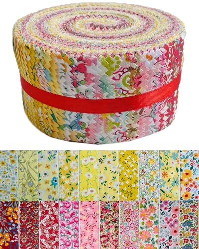 100% Cotton Jelly Roll Fabric Strips for Quilting and Sewing - Fiery Heart - color: Fiery Heart