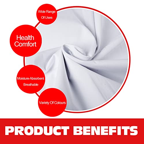 100% White Cotton Fabric for Sewing by 10 Yard, 59”Width Quilting Fabric Medium Weight 5.8 oz, Muslin Fabric by The Yard, Embroidery Cloth - color: White, size: 10yards