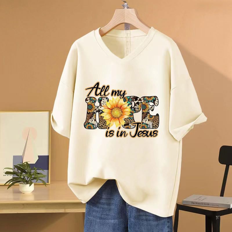 4 Packs God Iron on Transfer Stickers Jesus God Hope Heat Transfer Design Iron on Patches for T Shirt Christ Jesus Sunflower Pattern Iron on Vinyl Decals for Women Men Clothes Craft DIY Supplies - color: Jesus B