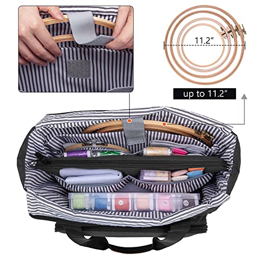 LUXJA Embroidery Project Carrying Bag, Black - color: Black