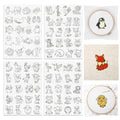 80PCS Water Soluble Embroidery Stabilizers Animal Patterns Embroidery Stick and Stitch Paper with Pre-Printed Animal Pattern for Hand Sewing Lover Beginners