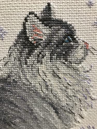 RIOLIS 1912 Snowy Meow Counted Cross Stitch Kit 9.5 x 11.75 in