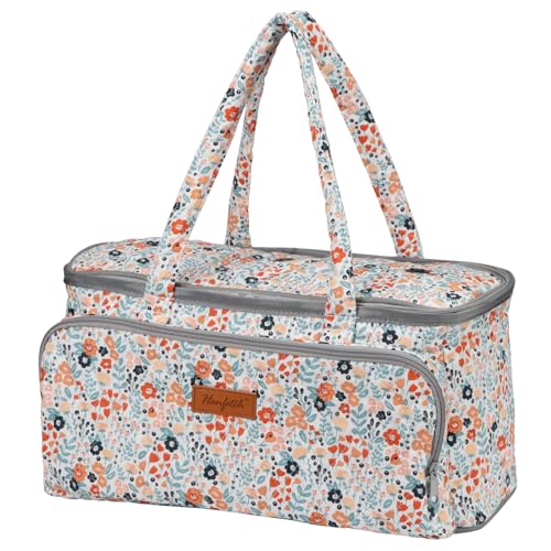 Yarn Bag-Yarn Storage Organizer with Grommets-Portable Crochet Bag for Yarn Skeins-Crochet Hooks-Knitting Needles -Other Accessories (Daisy) - color: Daisy