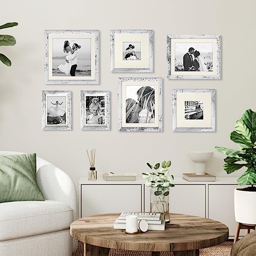 AEVETE Picture Frame 10x10 White Wash Photo Frames Rustic for Wall and Desk - color: White Wash, size: 10x10