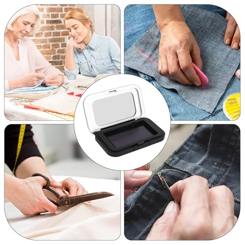 Magnetic Needle Holder Case with Clear Lid, Sewing Pin Storage Box Keeper for Needles Embroidery Bobby Pins Paper Clips Under 6.5cm, Craft Supply Organizer Gift Tool Accessories (Needles Not Included)