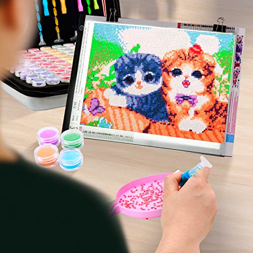 LitEnergy 9”x12” LED Light Pad Kits, USB Powered Light Board, Adjustable Brightness Light Box with 108 Slots Jars and Accessories for Diamond Art Painting (Black) - color: BLACK, size: 9 x 12 inches