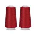 Truevalue 2 Balls Accessory Lurex Yarn, Shining Glitter Metallic Knitting-in Yarn, Sparkle Thread for Knitting and Crochet Sweater Shawl 5000 Yards (Red Glitter) - color: Red Glitter