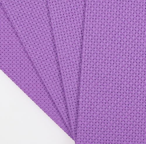 KCS 4 pc of 12" x 18"(30cmx45cm) 14CT Counted Cotton Aida Cloth Cross Stitch Fabric (Lavender) - color: Lavender