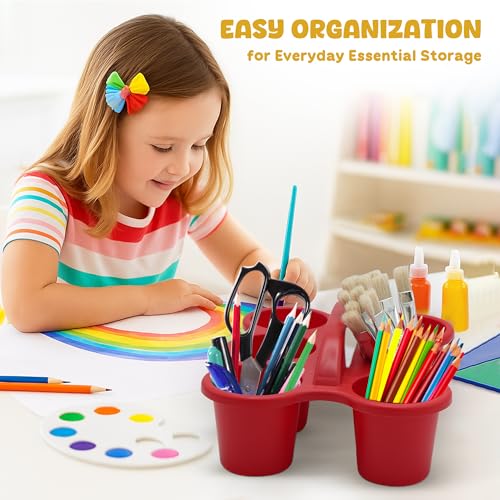4E's Novelty 4 Pack Caddy for Classroom, Classroom Pencil Caddy, Durable Table Cup Drink Holder, Sturdy Schools Desk Bin, Craft Caddy, Colorful Art Supply Caddies for School Home, Teacher Organizer