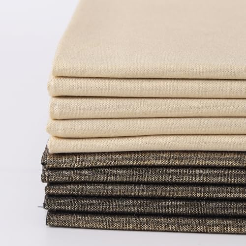10 Pieces 18 x 21 Inches Cotton Fabric Precut Quilting Fabric Bundles Solid Colors Layer Cakes Quilt Material for DIY Craft Sewing Embroidery (Shimmer Pearl Yellow, Gold Metallic) - color: Shimmer Pearl Yellow, Gold Metallic